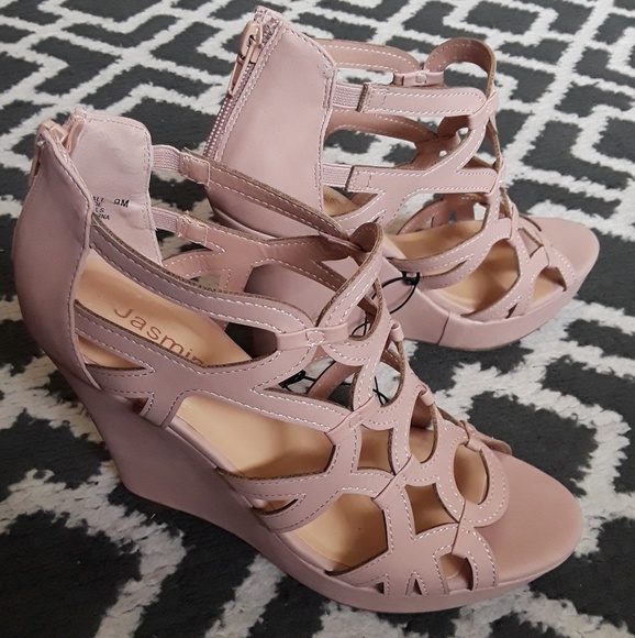 Jasmin Shoes - Jasmin Blush Pink Sandal Wedges
